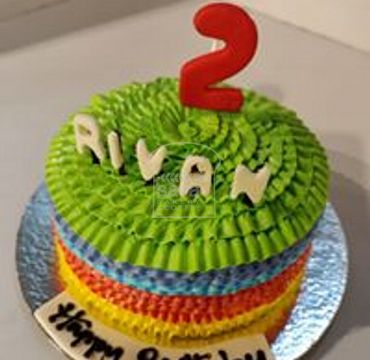 Rainbow colored Theme Cake HM282