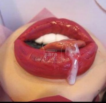 Red Lips Fondant Bachelorette Cake BC108