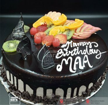 Chocolate Cake with Fruits Topping RG118