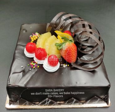 Chocolate Cake with Fruits Topping RG122